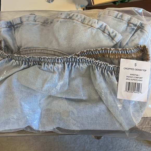 NWT WeWoreWhat Cropped Denim Top - Picture 13 of 13